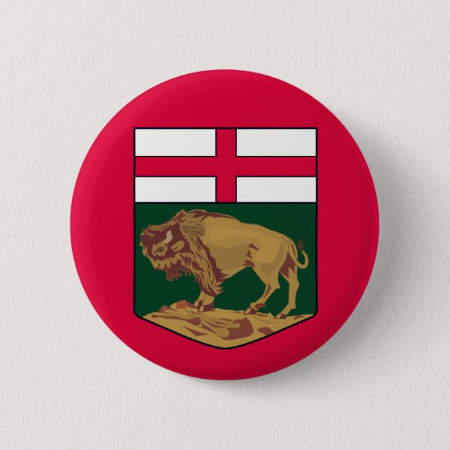 Manitoba coat of arms - CANADA 6 Cm Round Badge (Front)