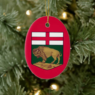 Manitoba coat of arms - CANADA Ceramic Tree Decoration