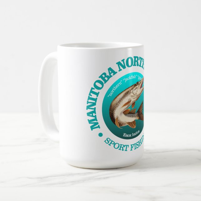 Manitoba Pike Fishing Coffee Mug (Front Left)