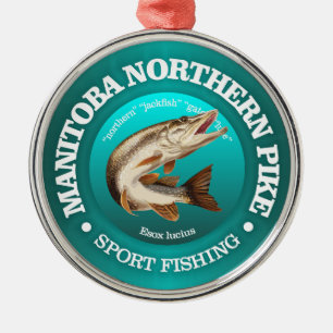 Manitoba Pike Fishing Metal Tree Decoration