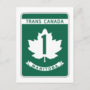 Manitoba, Trans-Canada Highway Sign Postcard