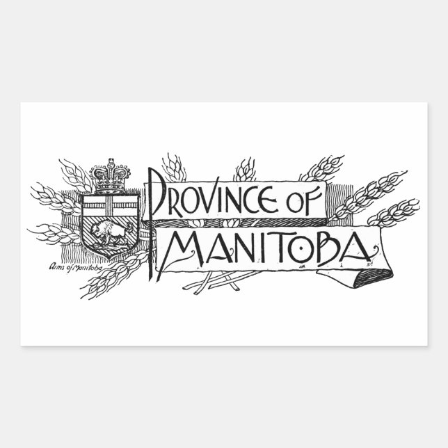 Manitoba Vintage Coat of Arms Rectangular Sticker (Front)