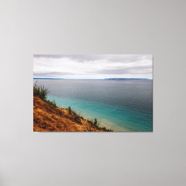 Manitou Islands Seen from Pyramid Point, Michigan Canvas Print (Front)