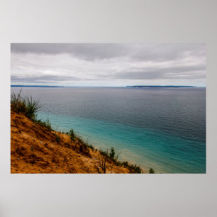 Manitou Islands Seen from Pyramid Point, Michigan Poster