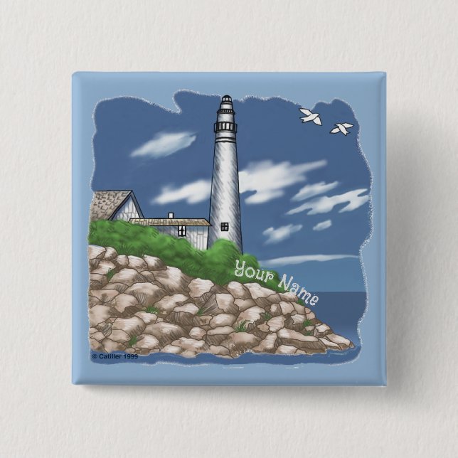 Manitou Lighthouse   Button (Front)