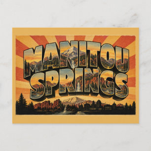 Manitou Springs Colorado Box Canyon Waterfall Art Postcard