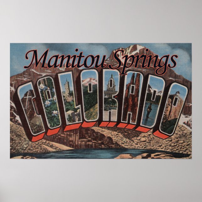 Manitou Springs, Colorado - Large Letter Scenes Poster (Front)