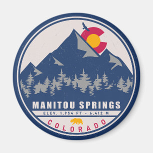 Manitou Springs Colorado Retro Sunset Souvenirs Magnet