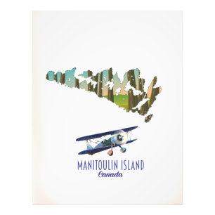 Manitoulin Island Canada map Photo Print