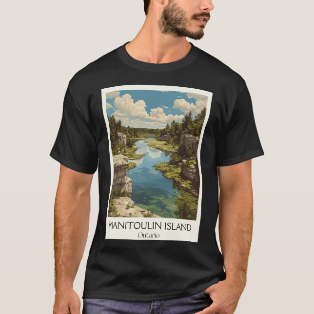 Manitoulin Island Ontario Freshwater Island Scener T-Shirt (Front)