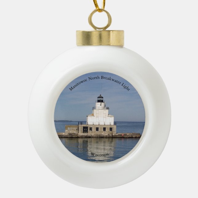 Manitowoc North Breakwater Light ornament (Front)