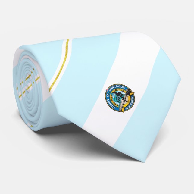 Manitowoc (Wisconsin) city flag Neck Tie (Rolled)