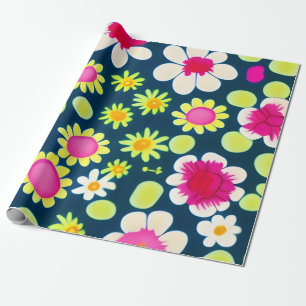 MankDhani Colourful Flowers Pattern Wrapping Paper