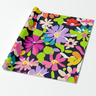 MankDhani Colourful Flowers Pattern Wrapping Paper