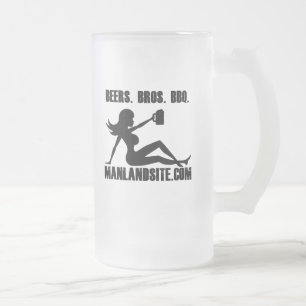 Manland / Mancave Beer Mug! Frosted Glass Beer Mug