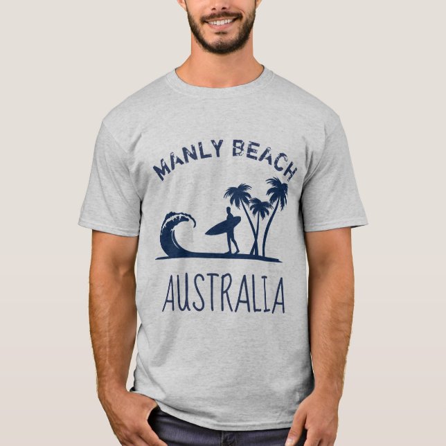Manly Beach Australia surfing T-Shirt (Front)