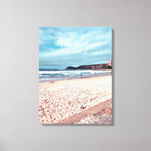 Manly Beach retro Australia travel Canvas Print