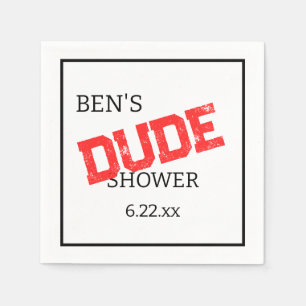 Manly Dude Wedding Shower Napkin