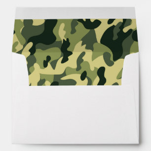 Manly Green Camouflage Camo Military Pattern Envelopes