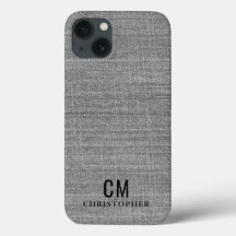 Manly Grey Initial Monogram Simple Minimalist