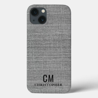 Manly Grey Initial Monogram Simple Minimalist  iPhone 13 Case