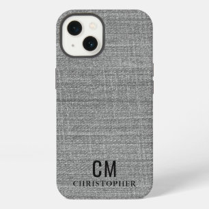 Manly Grey Initial Monogram Simple Minimalist  iPhone 13 Case