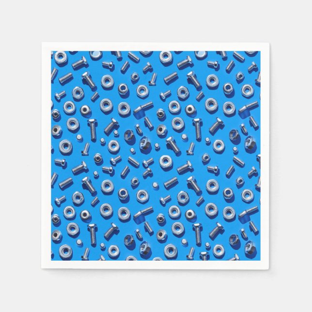 Manly Man Gear Head Nuts and Bolts Napkins (Front)