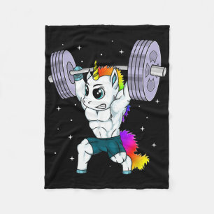 Manly Unicorn Bodybuilding Muscle Funny Workout Gy Fleece Blanket