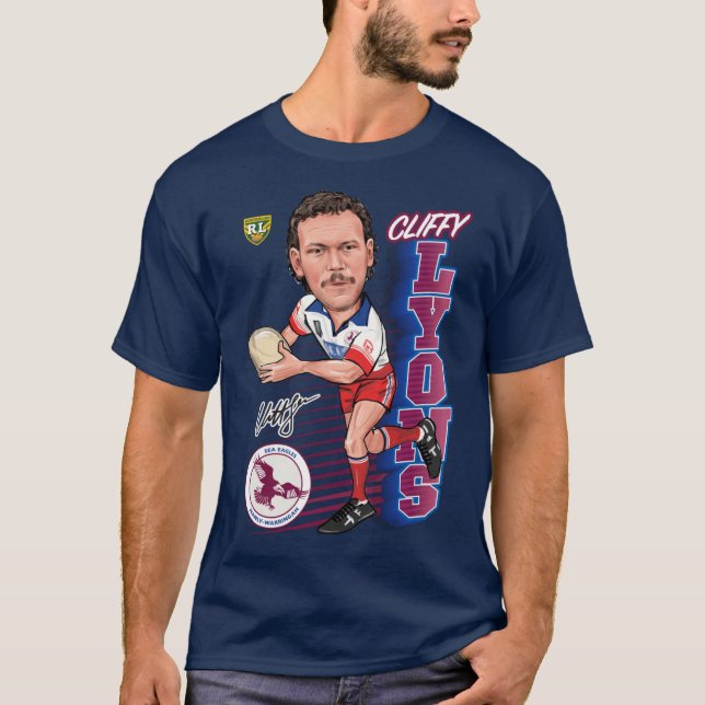 Manly Warringah Sea Eagles Cliff Lyons Cliffy Char T-Shirt (Front)