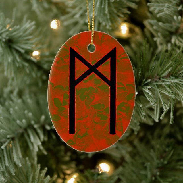 Mannaz Rune Yule Ornament - Humanity! (Tree)