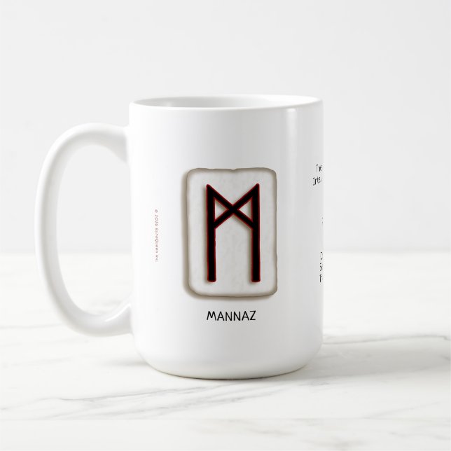 Mannaz RuneStone 15 oz. Mug (Left)
