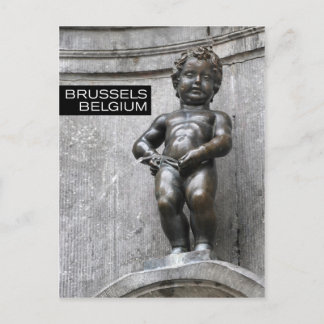 Manneken Pis in Brussels Belgium Postcard