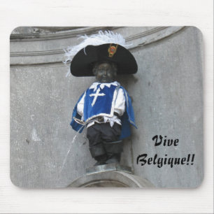 Manneken Pis Mousepad, Caption: Vive Belgique!! Mouse Mat