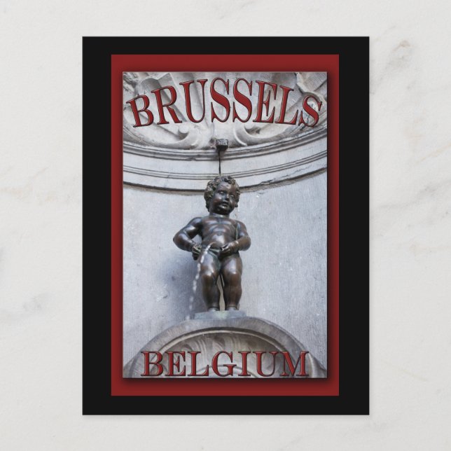 Mannekin Pis in Brussels Postcard (Front)