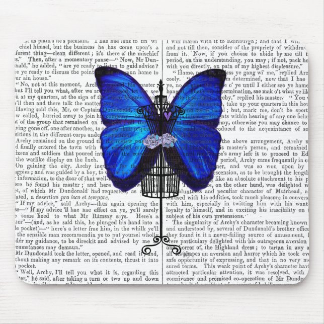 Mannequin Blue Butterfly Mouse Mat (Front)