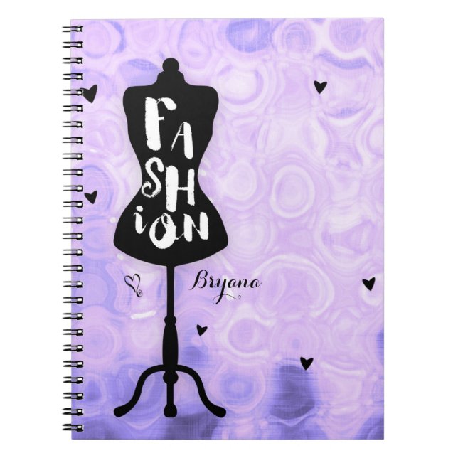 Mannequin Stand Vintage Retro Purple FASHION Notebook (Front)