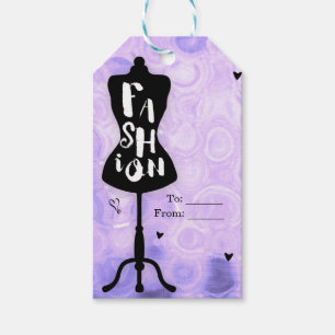 Mannequin Stand Vintage Retro Purple FASHION Party Gift Tags