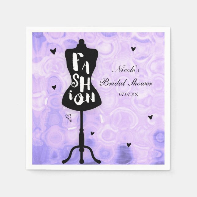 Mannequin Stand Vintage Retro Purple FASHION Party Napkin (Front)