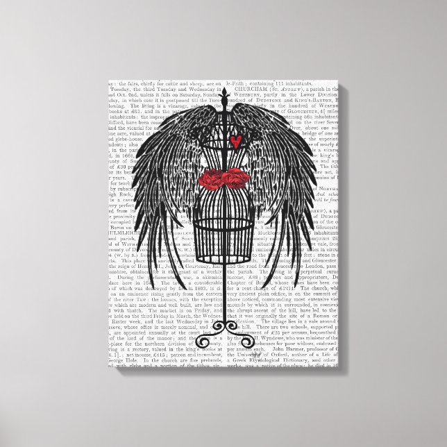 Mannequin With Black Wings Canvas Print (Front)