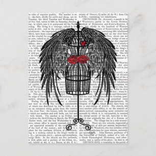 Mannequin With Black Wings Postcard