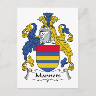 Manners Family Crest Postcard