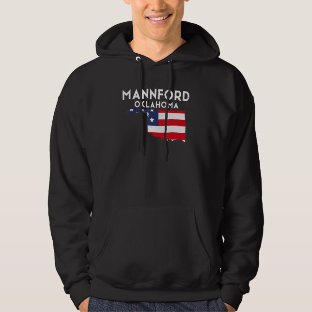 Mannford USA State America Travel Oklahoman Hoodie (Front)