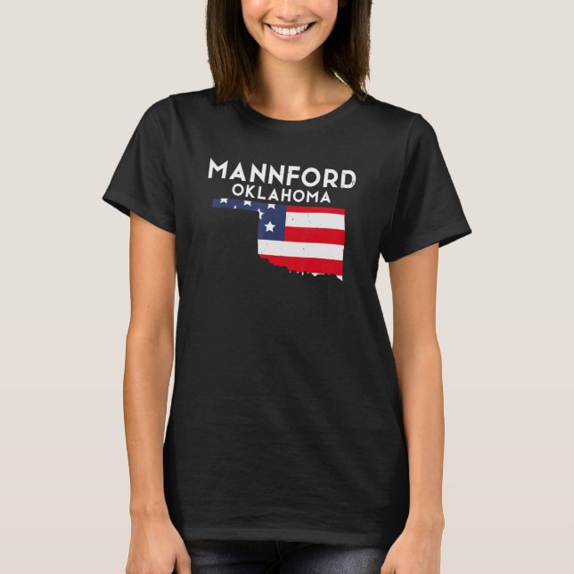 Mannford USA State America Travel Oklahoman T-Shirt (Front)