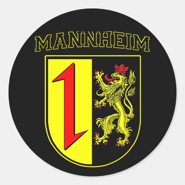 Mannheim Coat/Crest Classic Round Sticker (Front)