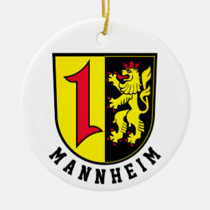 Mannheim coat of Arms Ceramic Tree Decoration