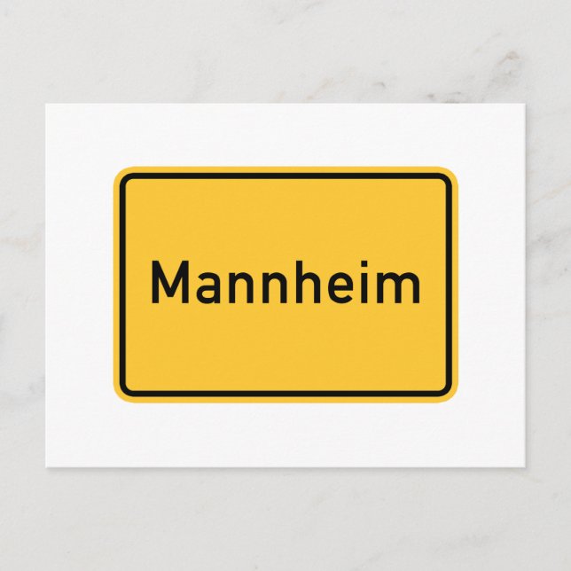 Mannheim, Germany Road Sign Postcard (Front)