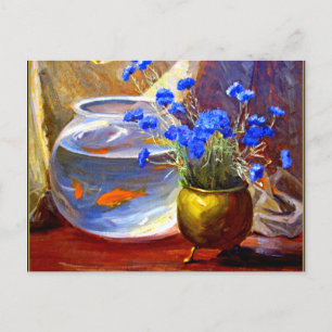 Mannheim - Goldfish Bowl and Flowers Postcard