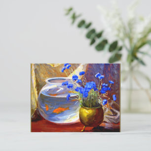 Mannheim - Goldfish Bowl and Flowers Postcard