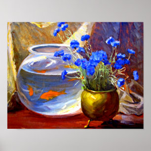 Mannheim - Goldfish Bowl and Flowers Poster