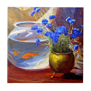 Mannheim - Goldfish Bowl and Flowers Tile